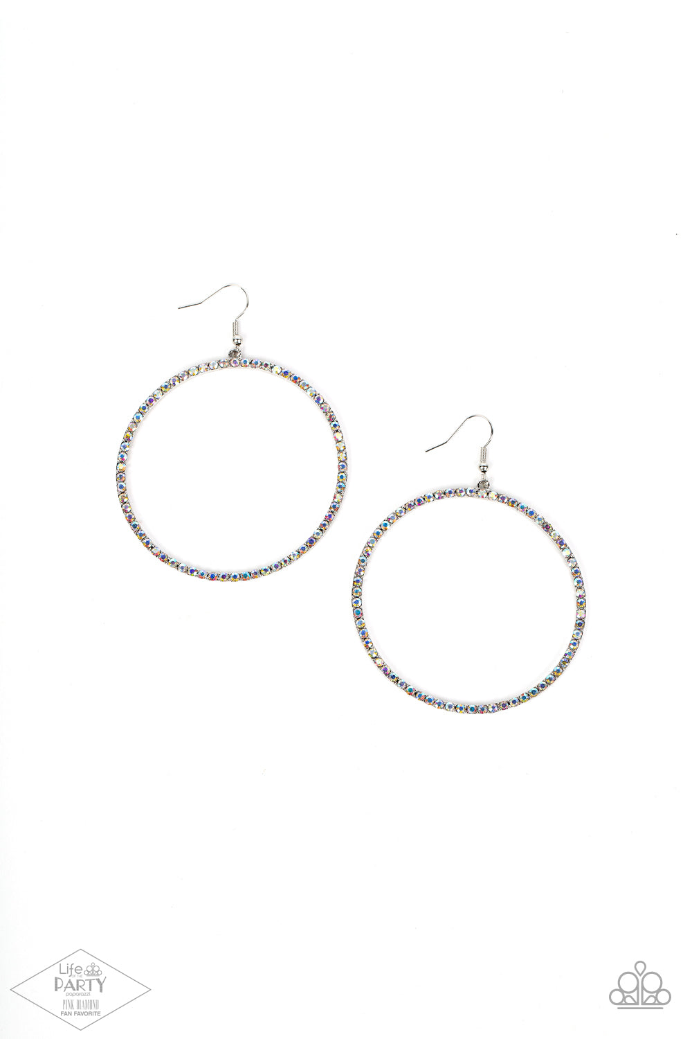 Wide Curves Ahead - Multi - Paparazzi Earrings (2022 Life of the Party Pink Diamond Fan Favorite)