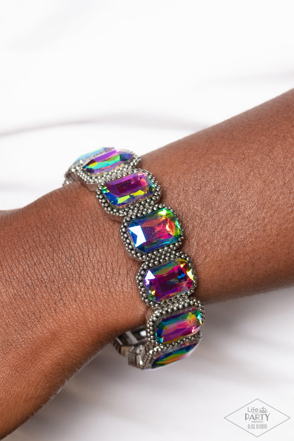 Studded Smolder - Multi - Paparazzi Bracelet (2023 Black Diamond Life of the Party)