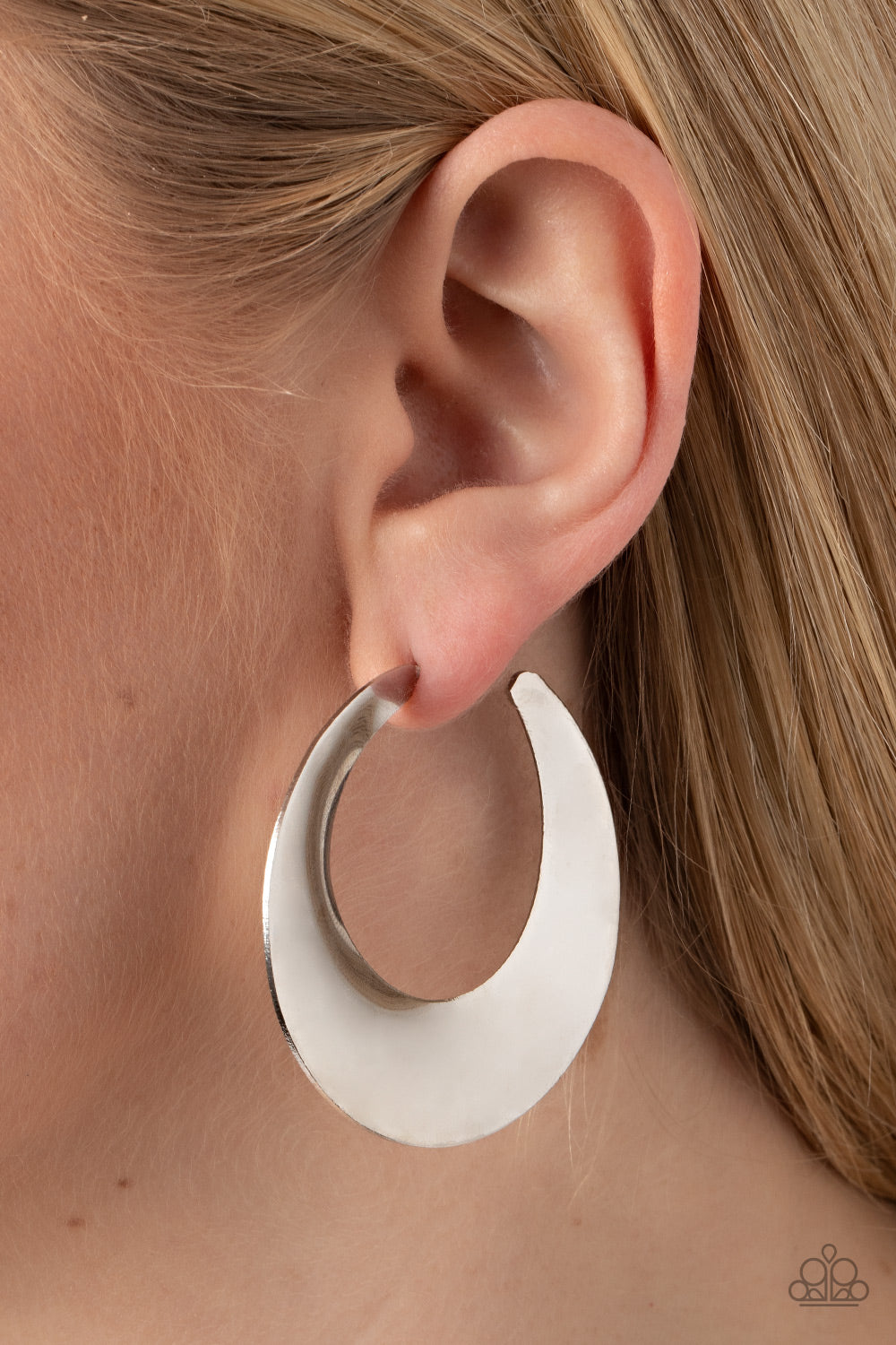 Power Curves - Silver - Paparazzi Earrings