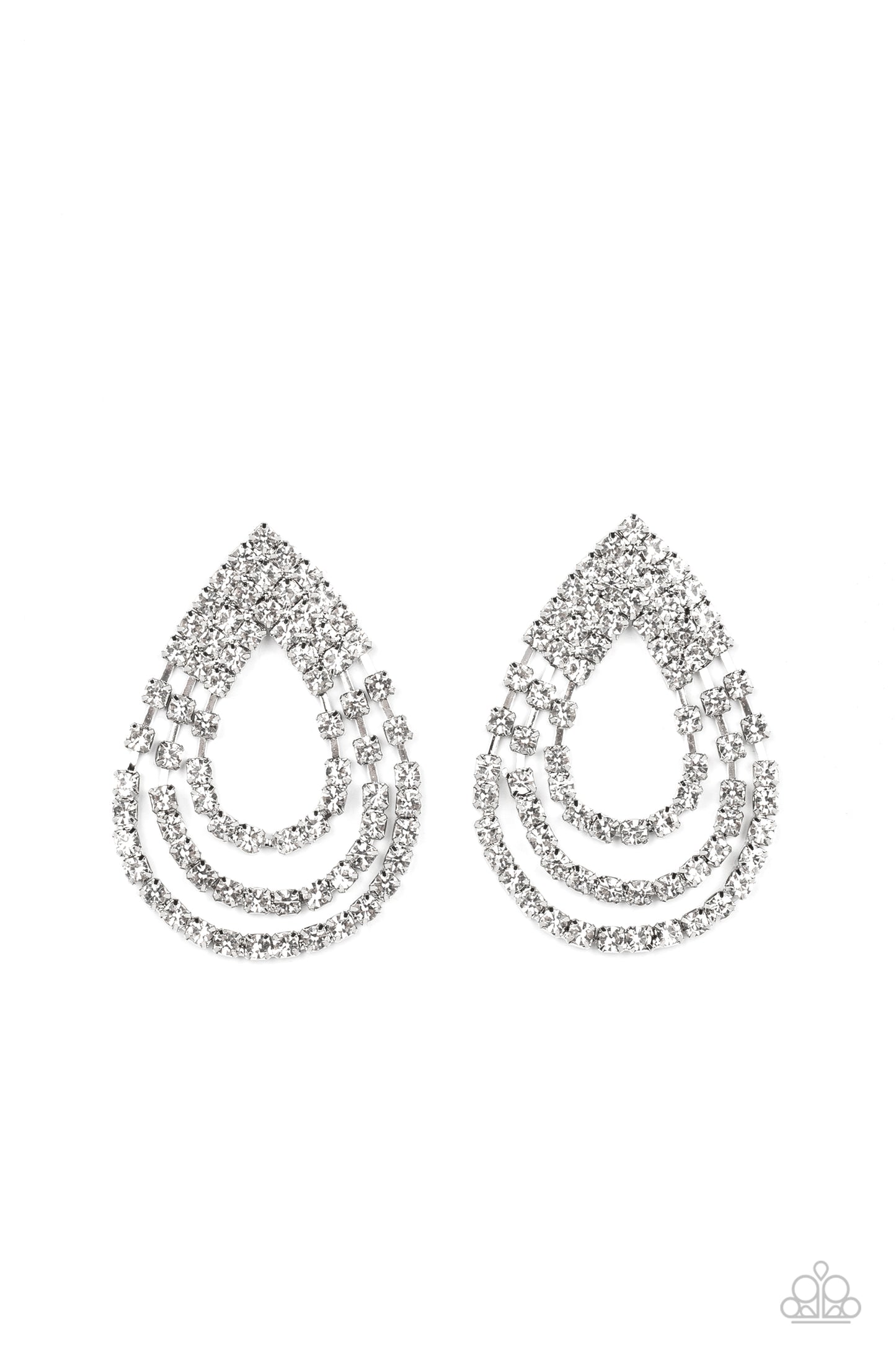 Take a POWER Stance - White - Paparazzi Earrings