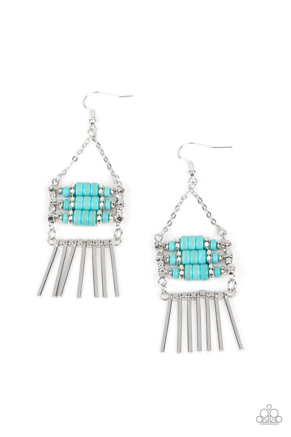 Tribal Tapestry - Blue - Paparazzi Earrings