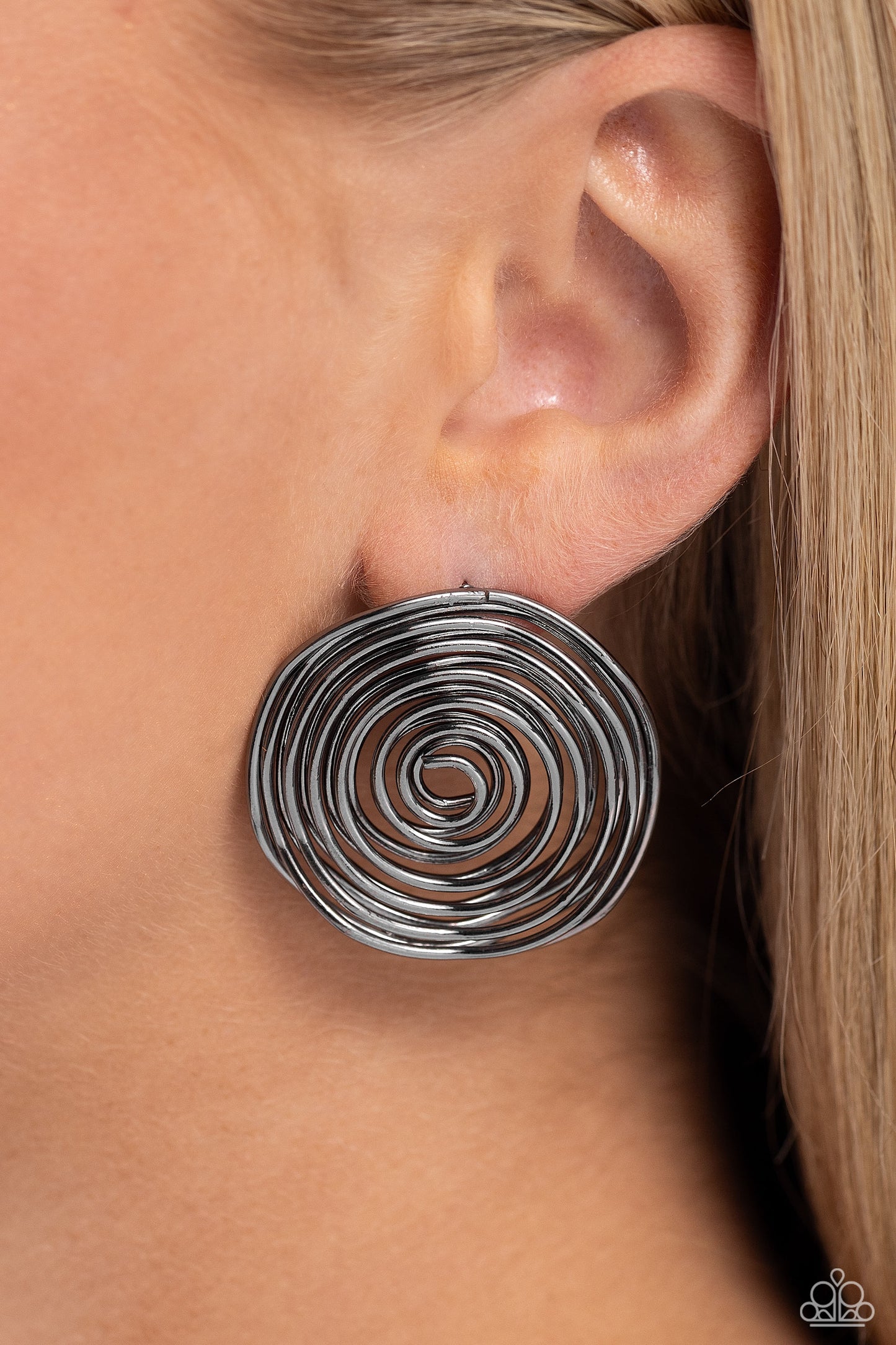 COIL Over - Black - Paparazzi Earrings