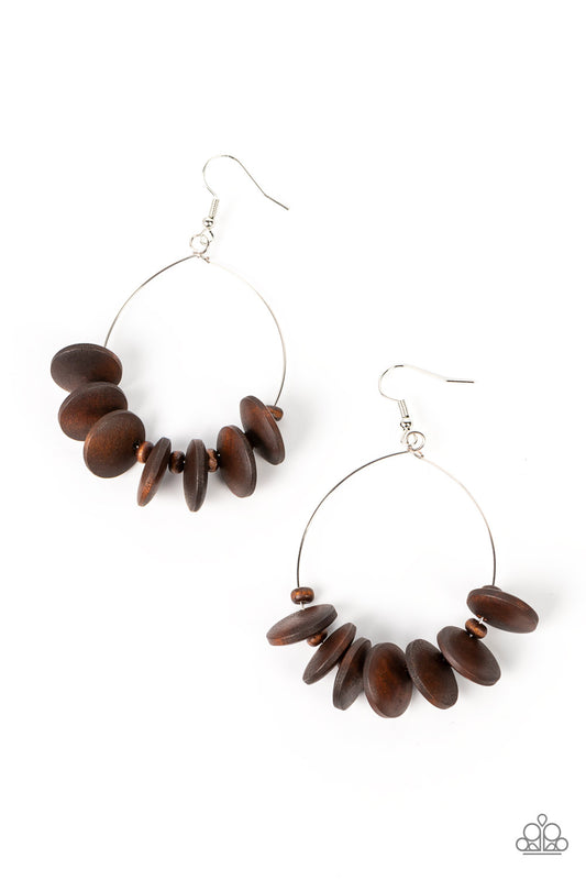 Surf Camp - Brown - Paparazzi Earrings