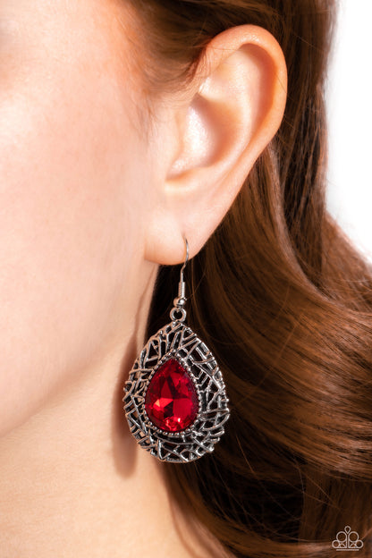 Nest Nouveau - Red - Paparazzi Earrings