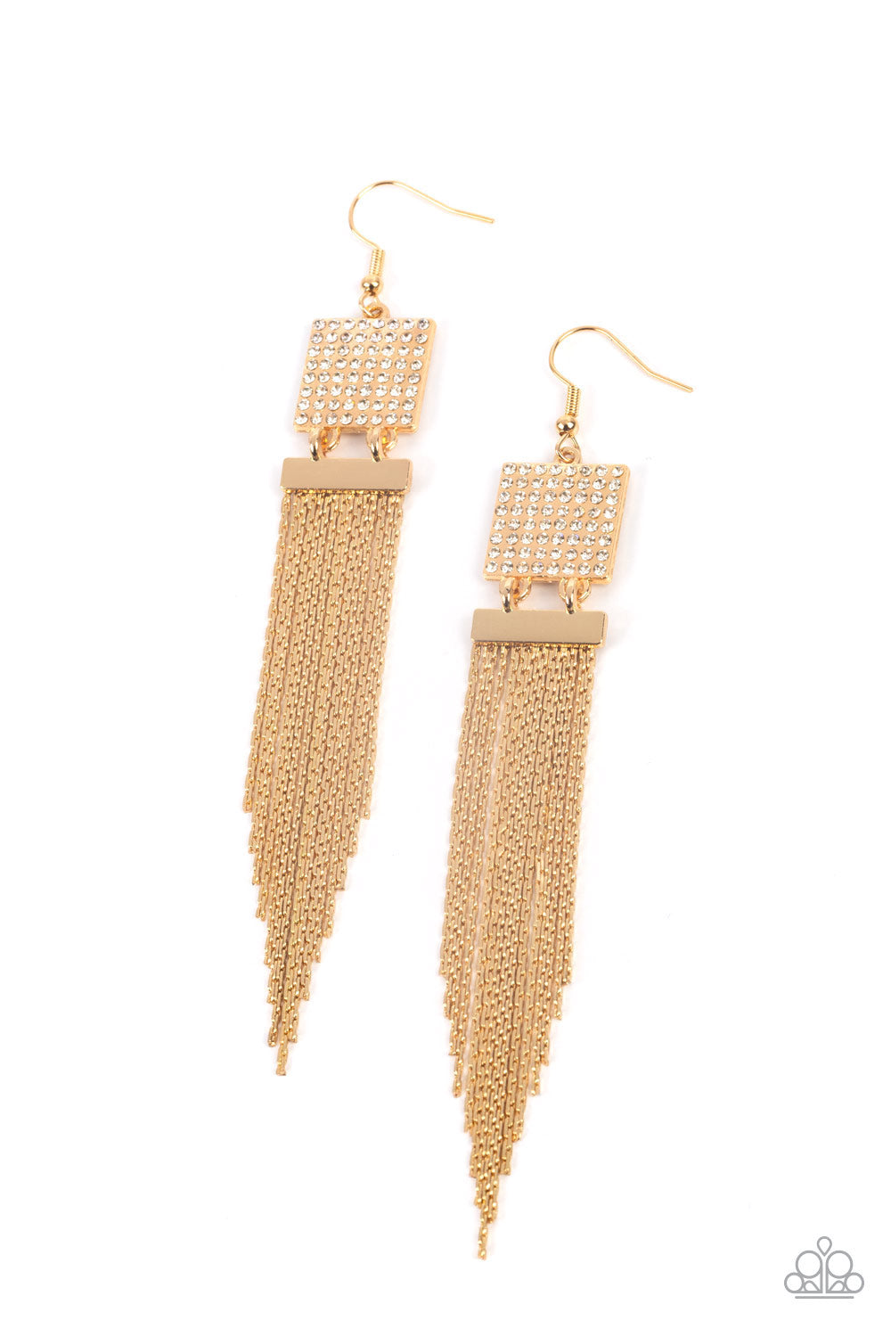 Dramatically Deco - Gold - Paparazzi Earrings (LOP)