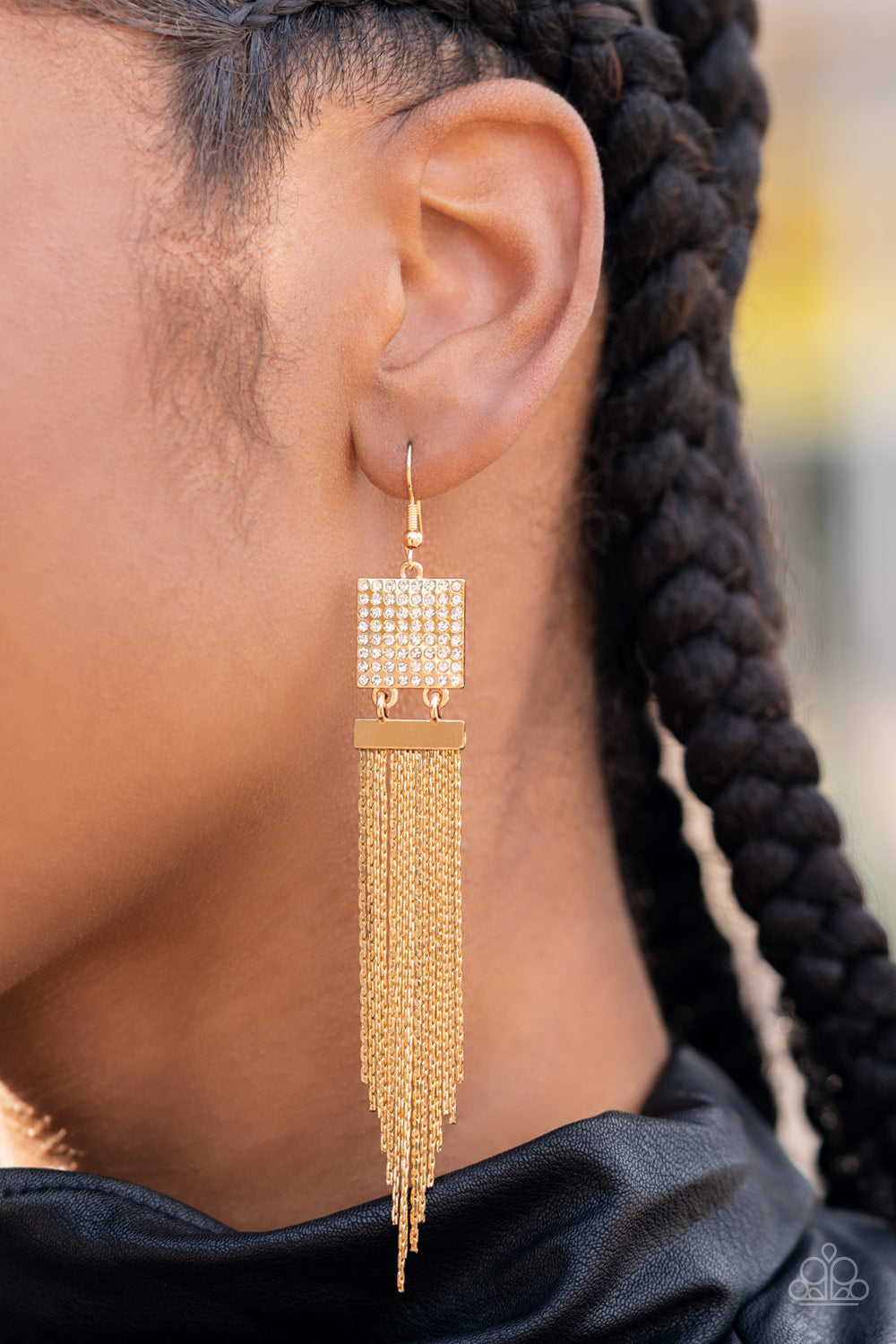 Dramatically Deco - Gold - Paparazzi Earrings (LOP)