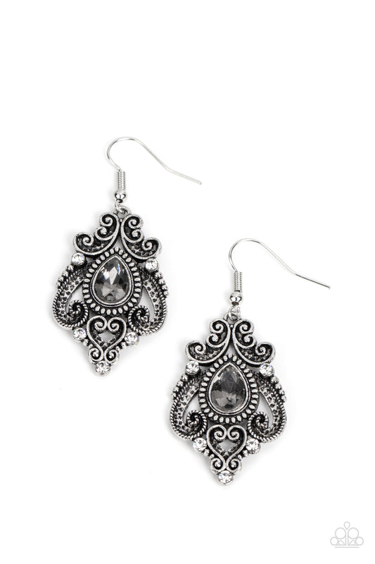 Palace Perfection - Silver - Paparazzi Earrings