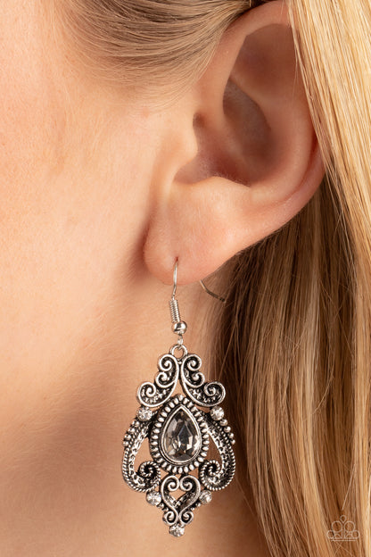 Palace Perfection - Silver - Paparazzi Earrings