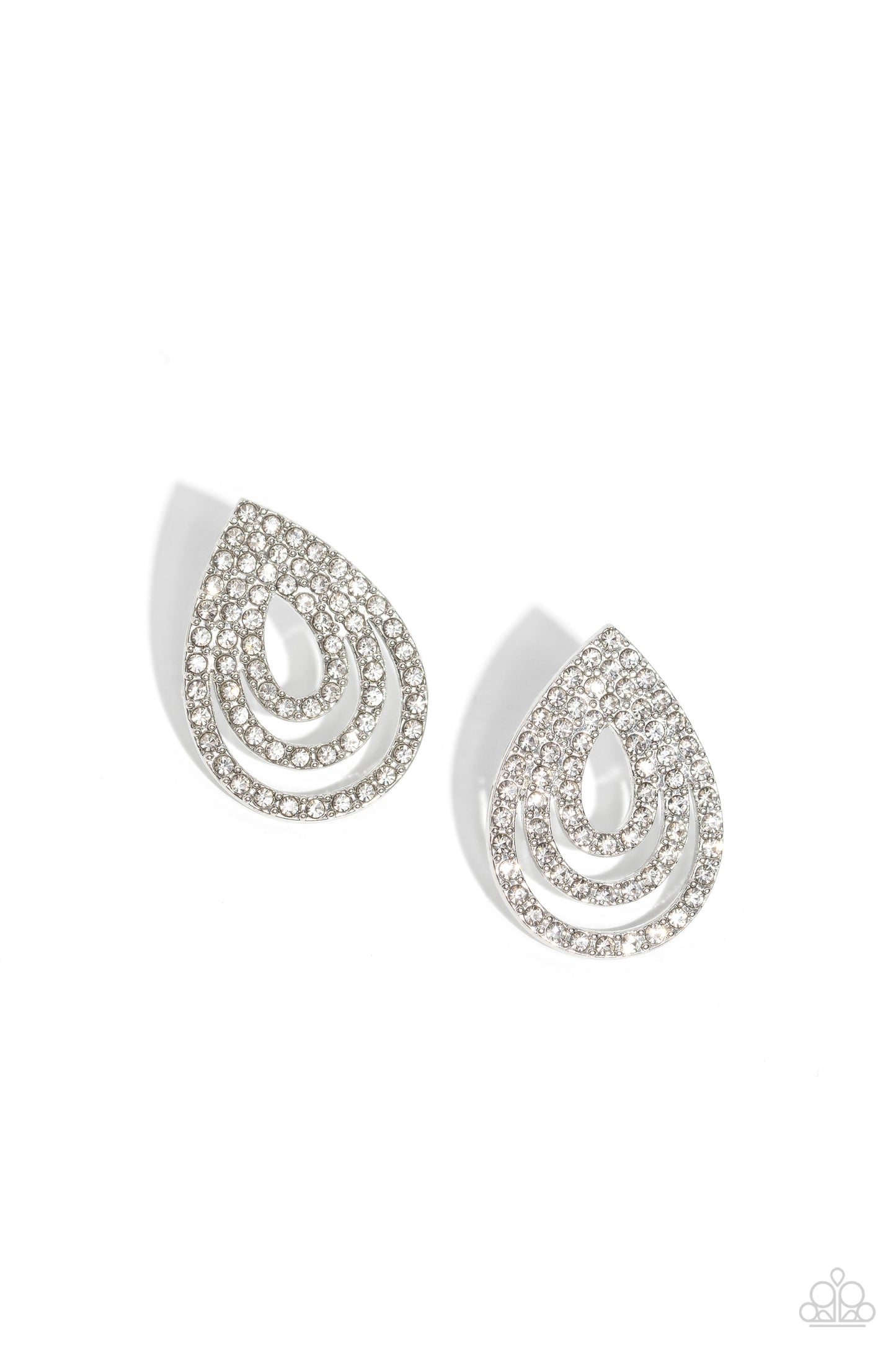 Red Carpet Reverie - White - Paparazzi Earrings