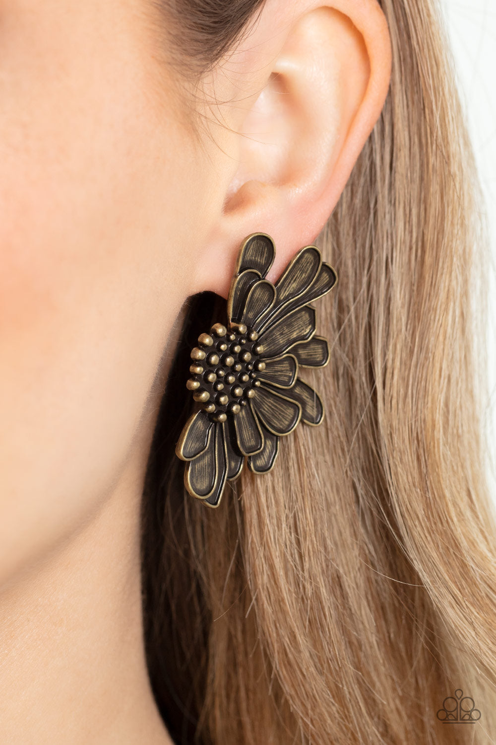 Farmstead Meadow - Brass - Paparazzi Earrings