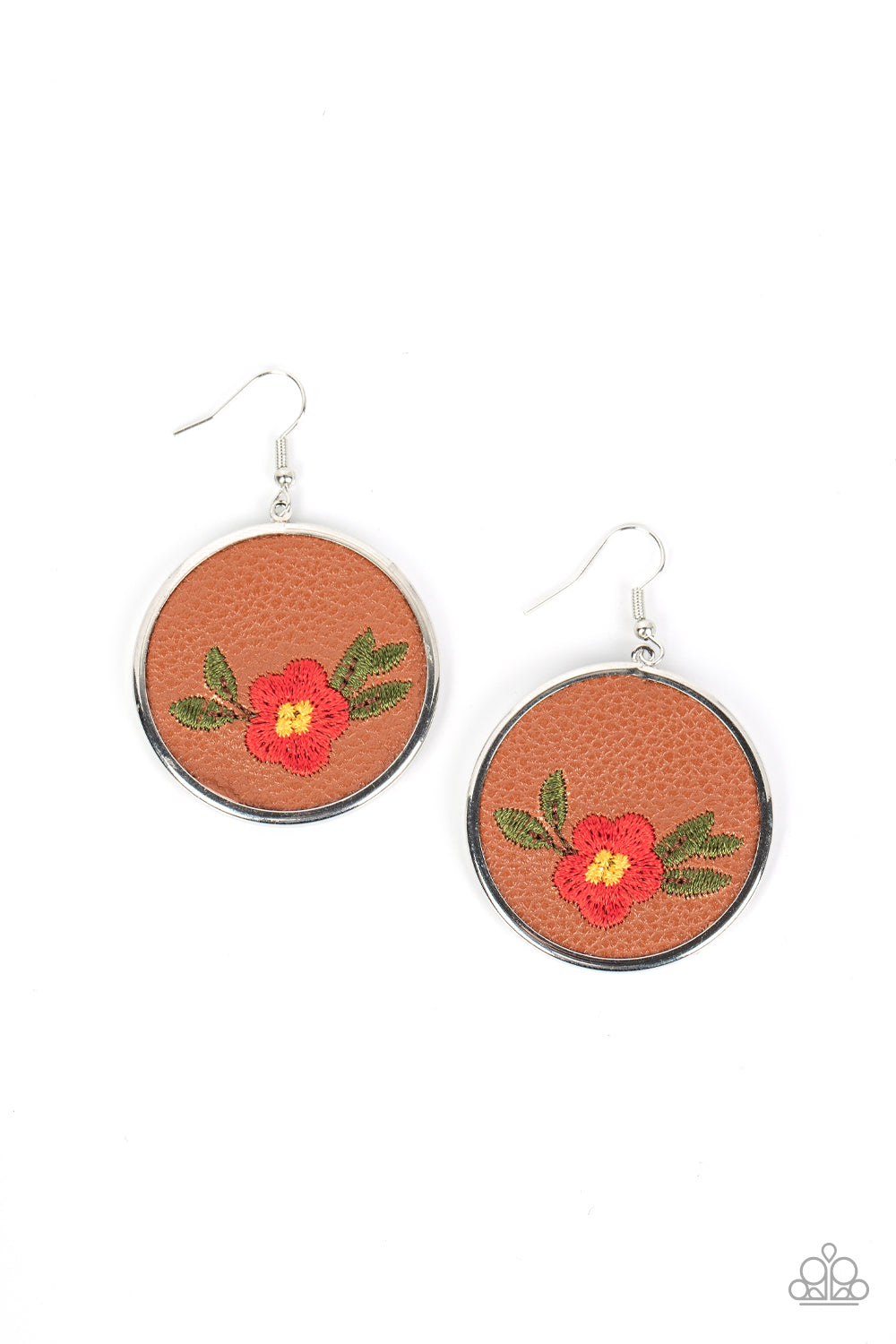 Prairie Patchwork - Red - Paparazzi Earrings