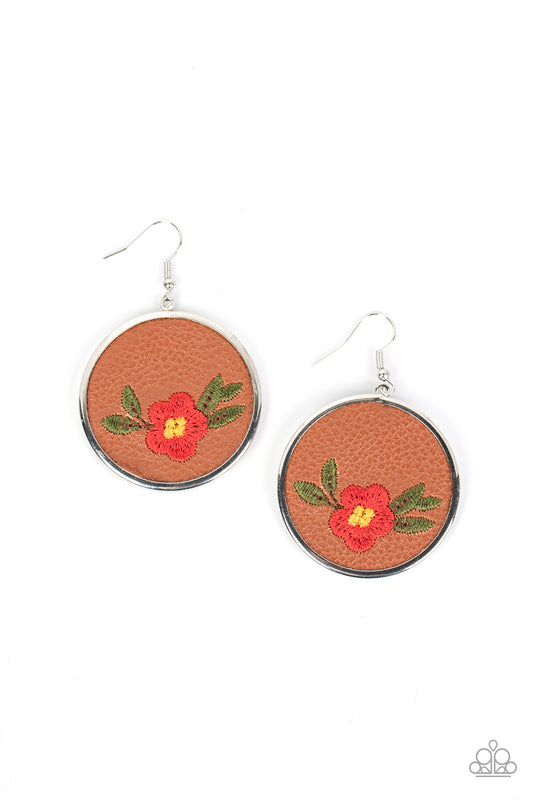 Prairie Patchwork - Red - Paparazzi Earrings