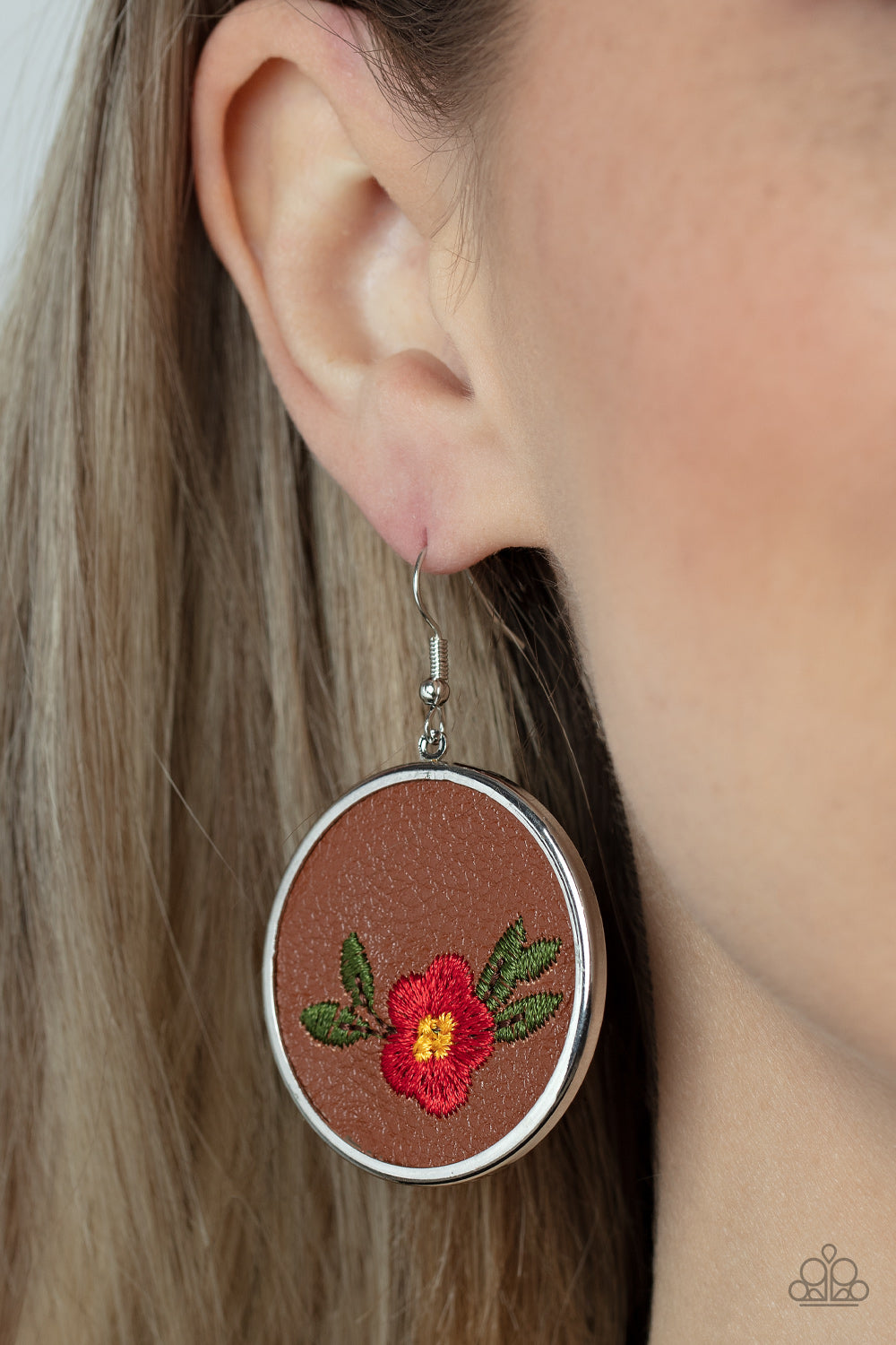 Prairie Patchwork - Red - Paparazzi Earrings