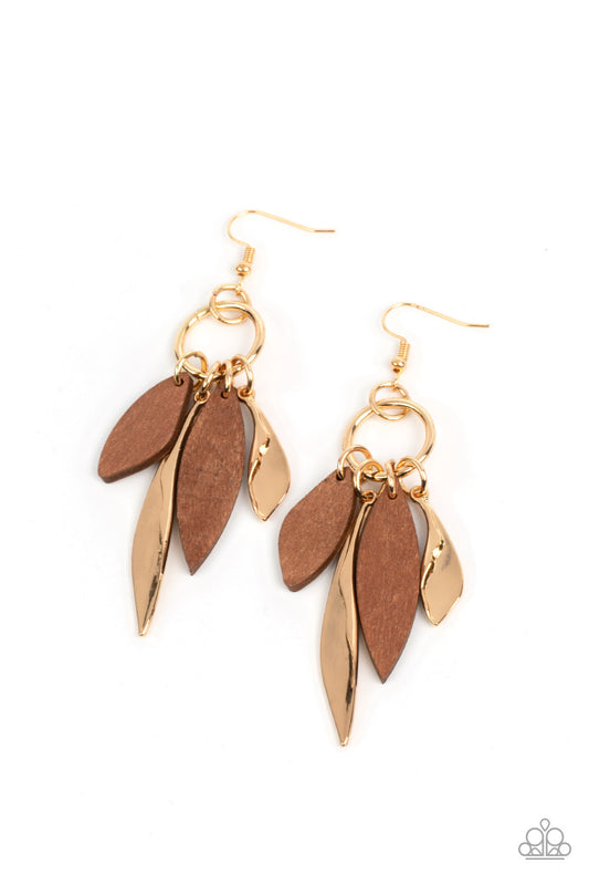 Primal Palette - Gold - Paparazzi Earrings