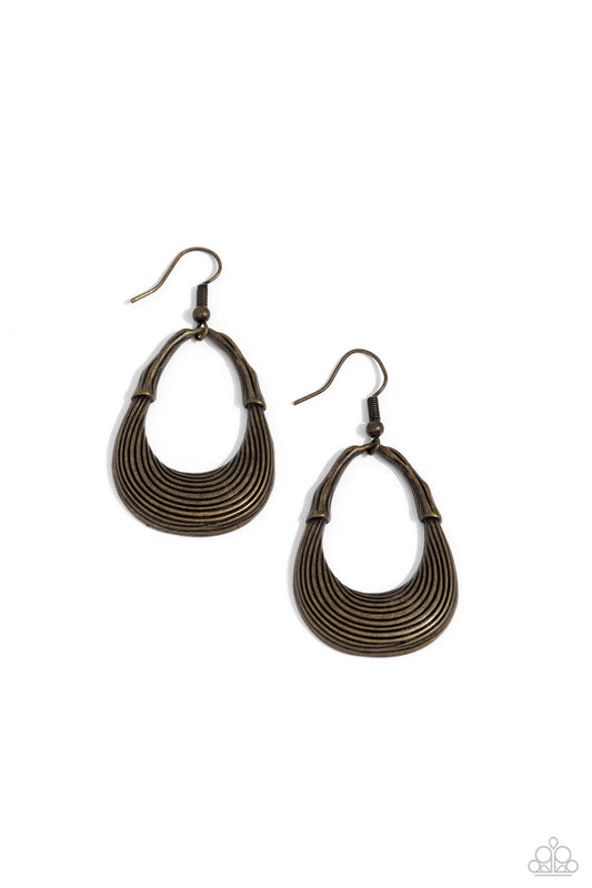 Terra Timber - Brass - Paparazzi Earrings