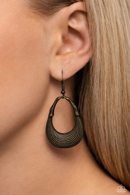 Terra Timber - Brass - Paparazzi Earrings