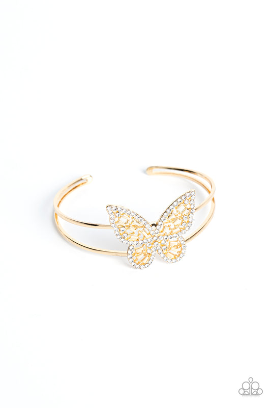 Butterfly Bella - Gold - Paparazzi Bracelet