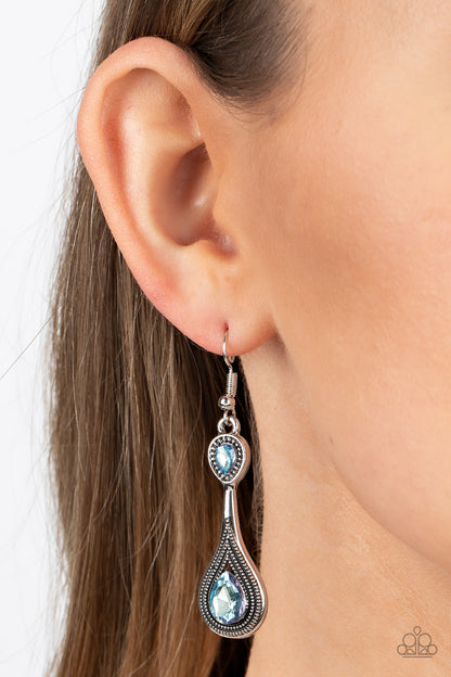 Dazzling Droplets - Blue - Paparazzi Earrings