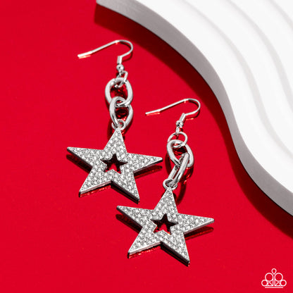 Cosmic Celebrity - White - Paparazzi Earrings