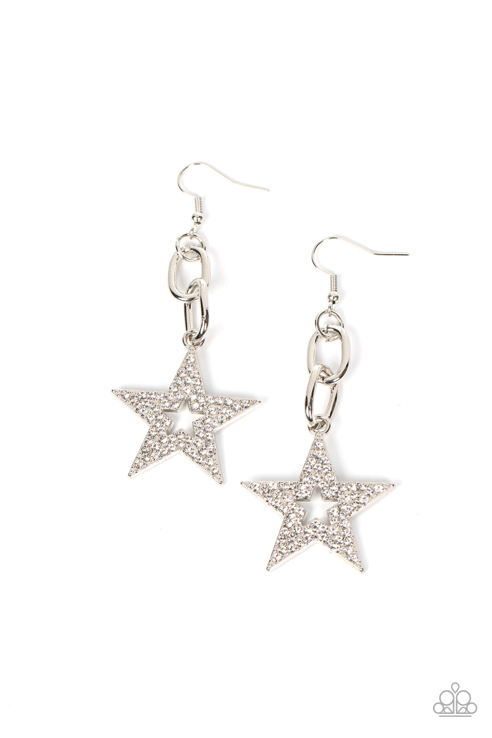Cosmic Celebrity - White - Paparazzi Earrings
