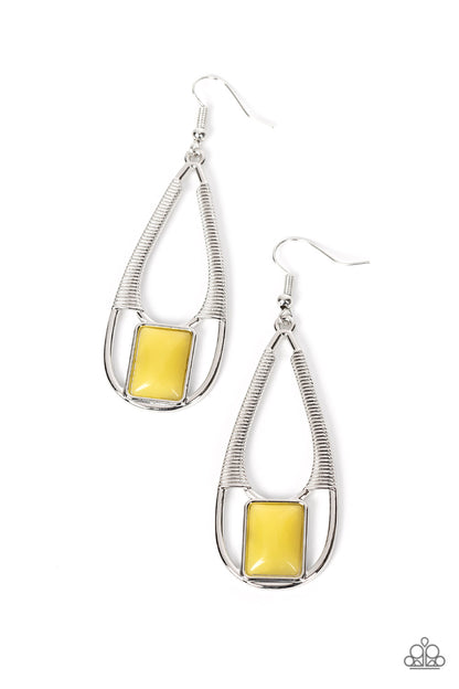 Adventure Story - Yellow - Paparazzi Earrings