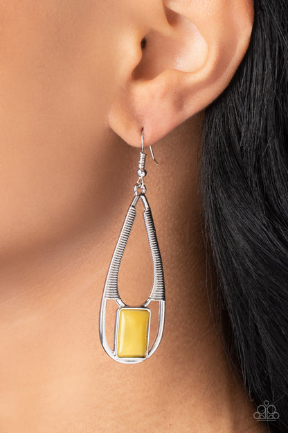 Adventure Story - Yellow - Paparazzi Earrings