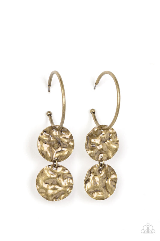 Sending Shock Waves - Brass - Paparazzi Earrings