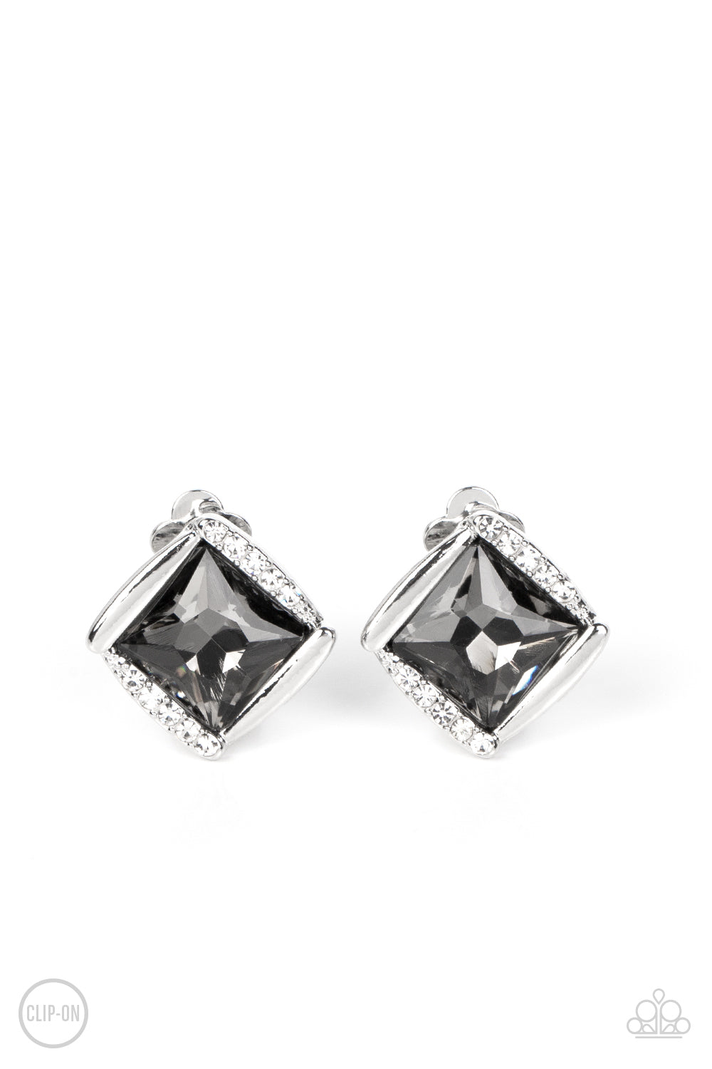 Sparkle Squared - Silver - Paparazzi Earrings