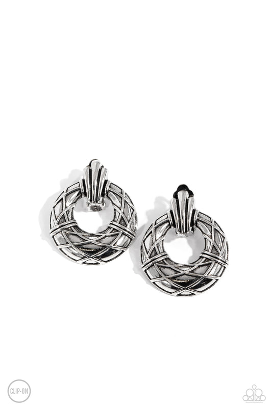 Metro Voyage - Silver - Paparazzi Clip On Earrings