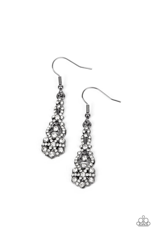 GLITZY on All Counts - Black - Paparazzi Earrings