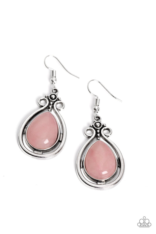 Mountain Mantra - Pink - Paparazzi Fish Hook Earrings