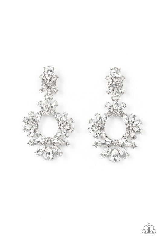 Leave them Speechless - White - Paparazzi Earrings