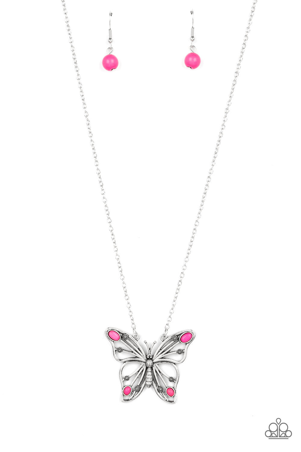 Badlands Butterfly - Pink - Paparazzi Necklace