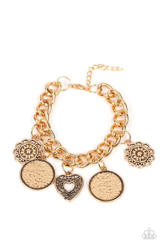 Complete CHARM-ony - Gold - Paparazzi Bracelet