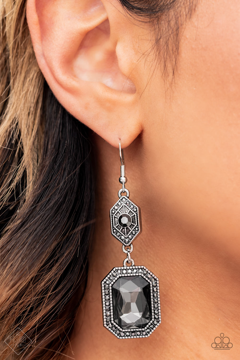 Starry-Eyed Sparkle - Silver - Paparazzi Earrings (2022 August Fashion Fix)