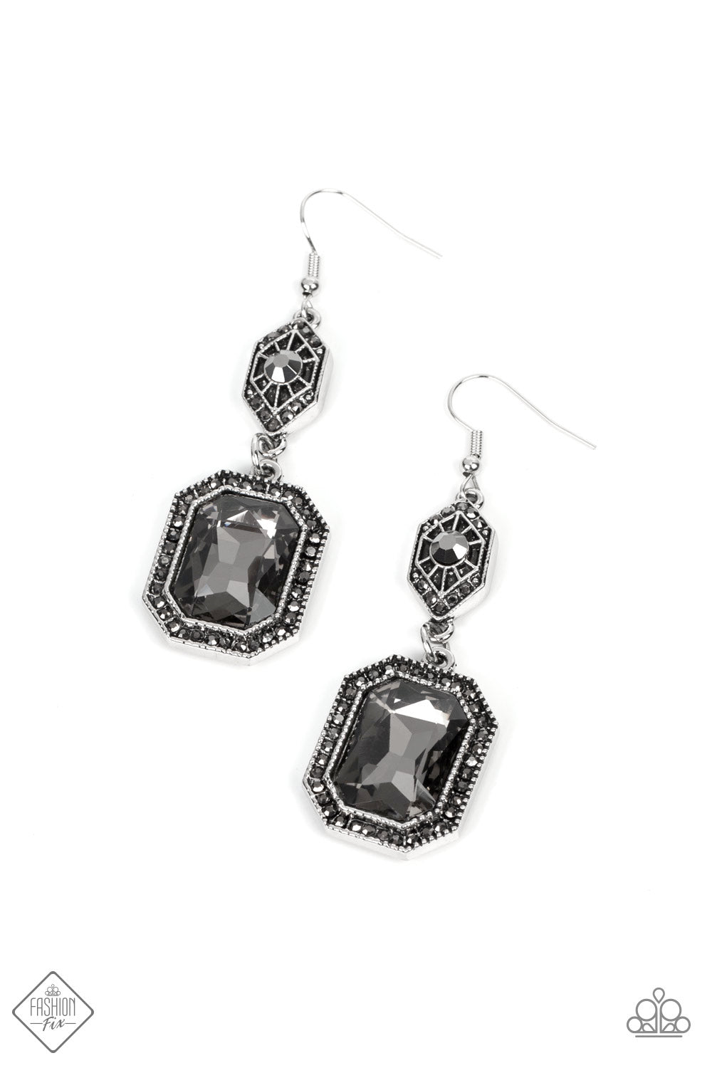 Starry-Eyed Sparkle - Silver - Paparazzi Earrings (2022 August Fashion Fix)