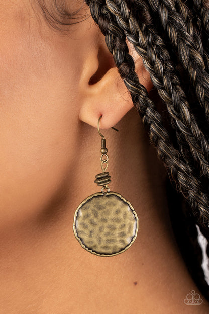 Prehistoric Perfection - Brass - Paparazzi Earrings