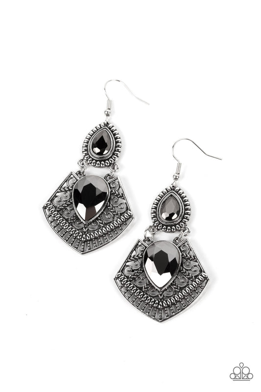 Royal Remix - Silver - Paparazzi Earrings