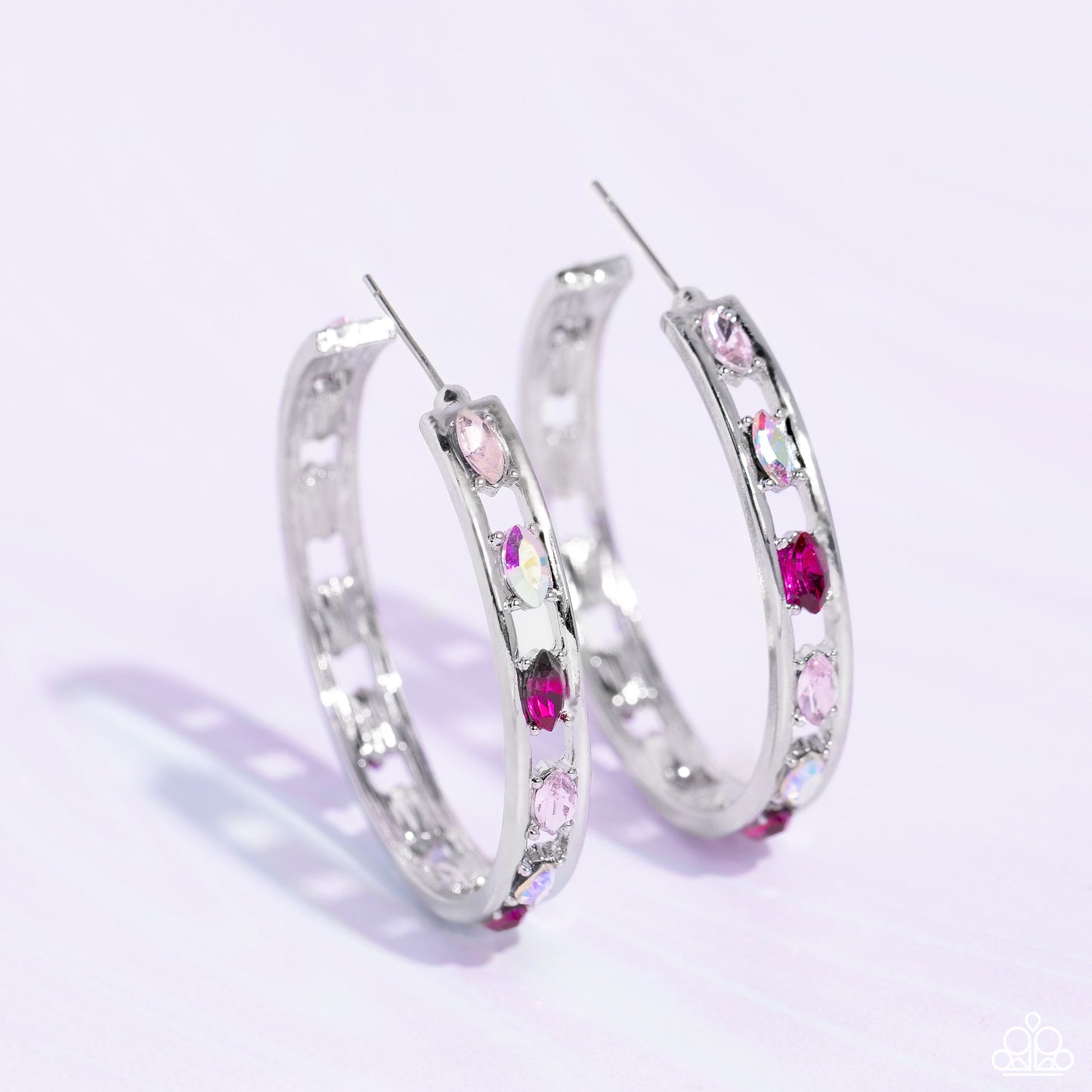 The Gem Fairy - Pink - Paparazzi Hoop Earrings - (2023 February Life of the Party)