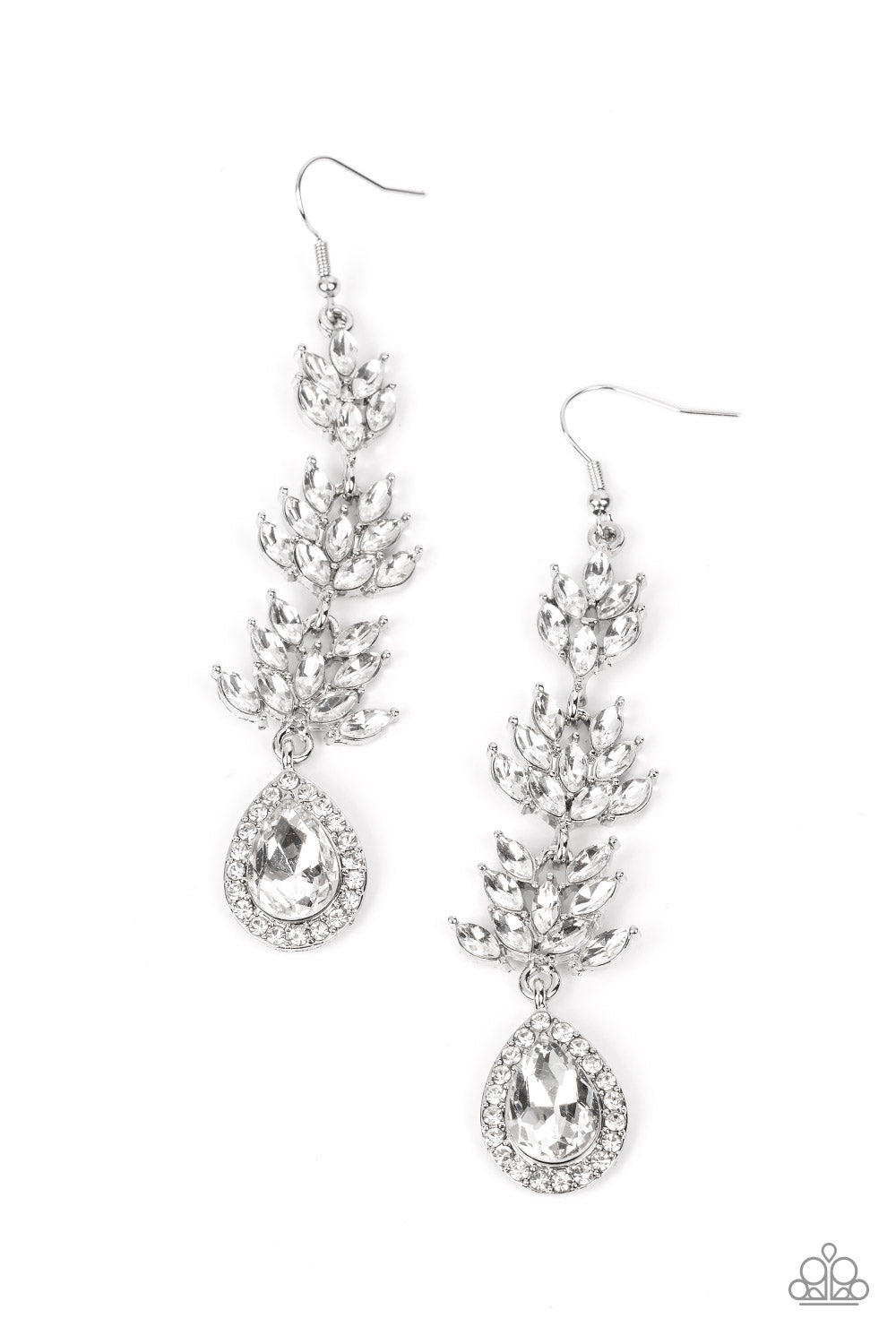Water Lily Whimsy - White - Paparazzi Earrings - (2023 February Life of the Party)
