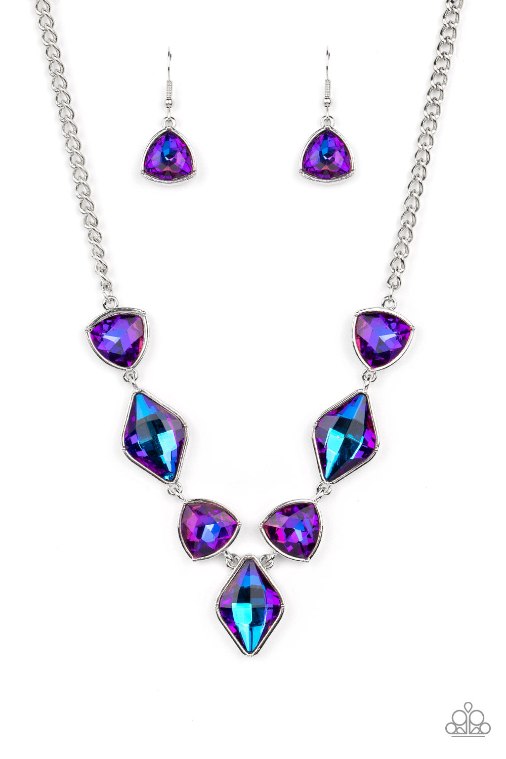 Glittering Geometrics - Purple - Paparazzi Necklace (2022 December LOP)