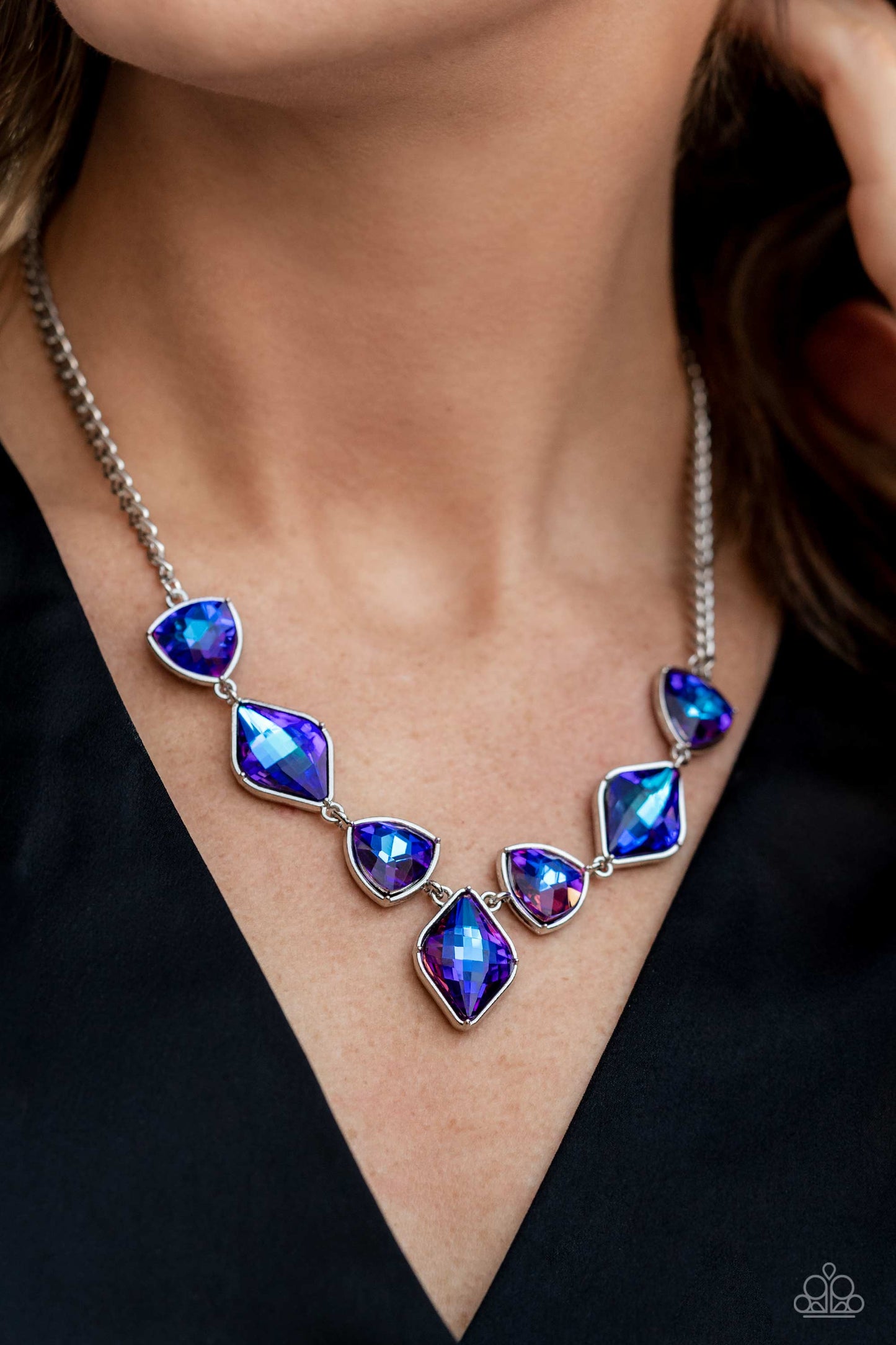 Glittering Geometrics - Purple - Paparazzi Necklace (2022 December LOP)