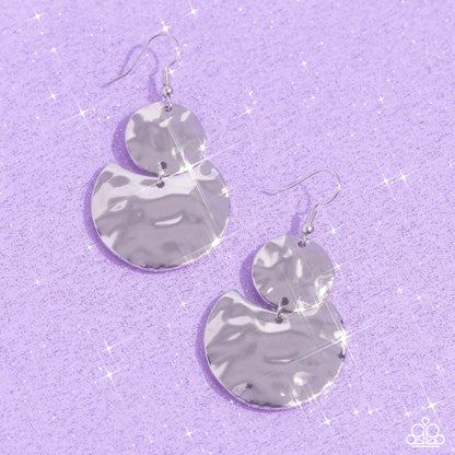 Monochromatic Charisma - Silver - Paparazzi Earrings