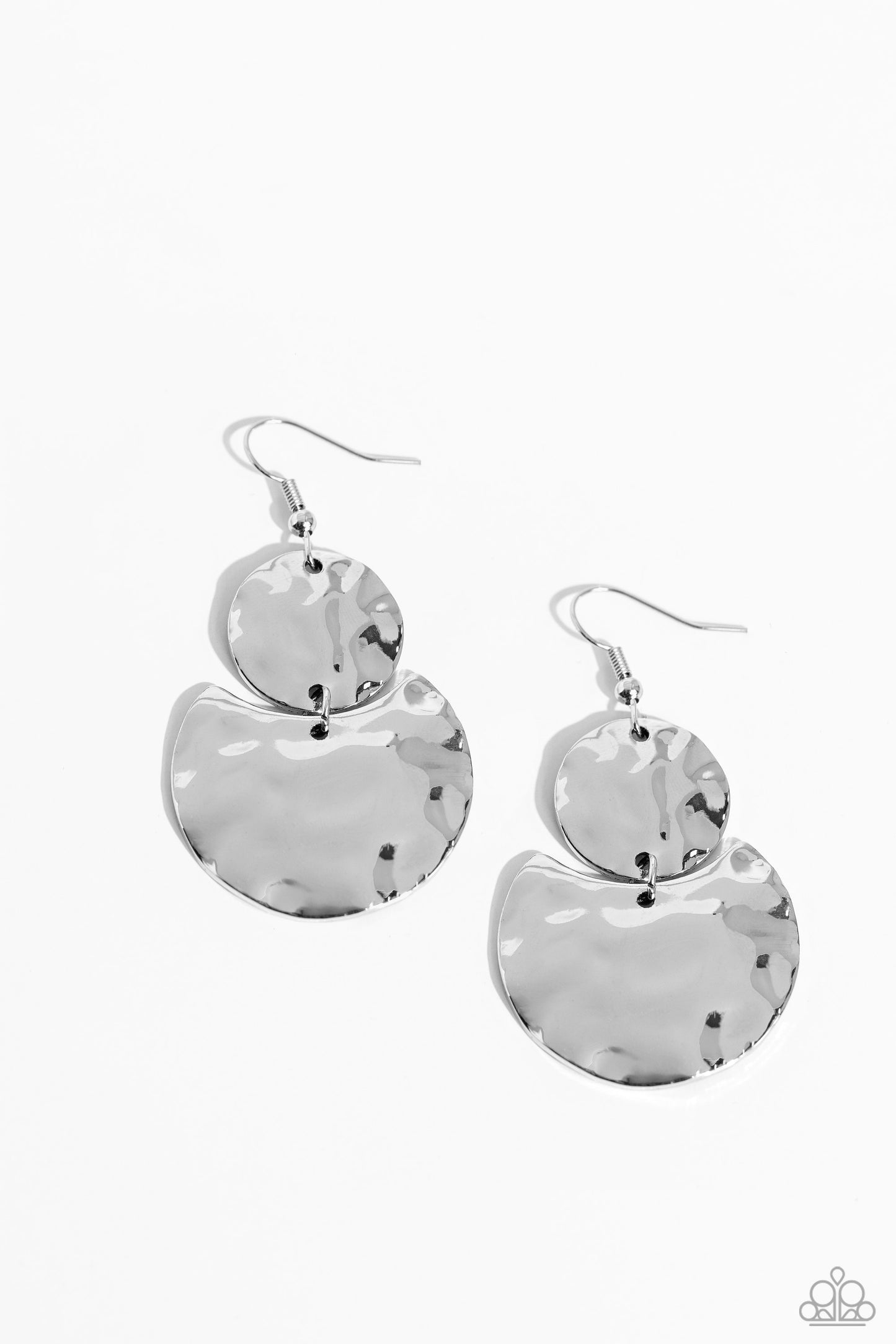 Monochromatic Charisma - Silver - Paparazzi Earrings