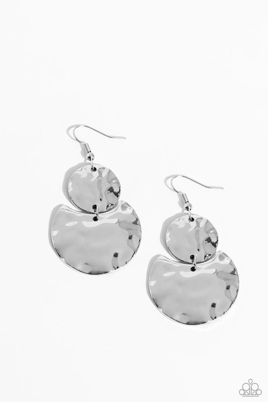 Monochromatic Charisma - Silver - Paparazzi Earrings