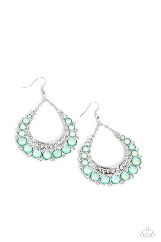 Bubbly Bling - Green - Paparazzi Earrings