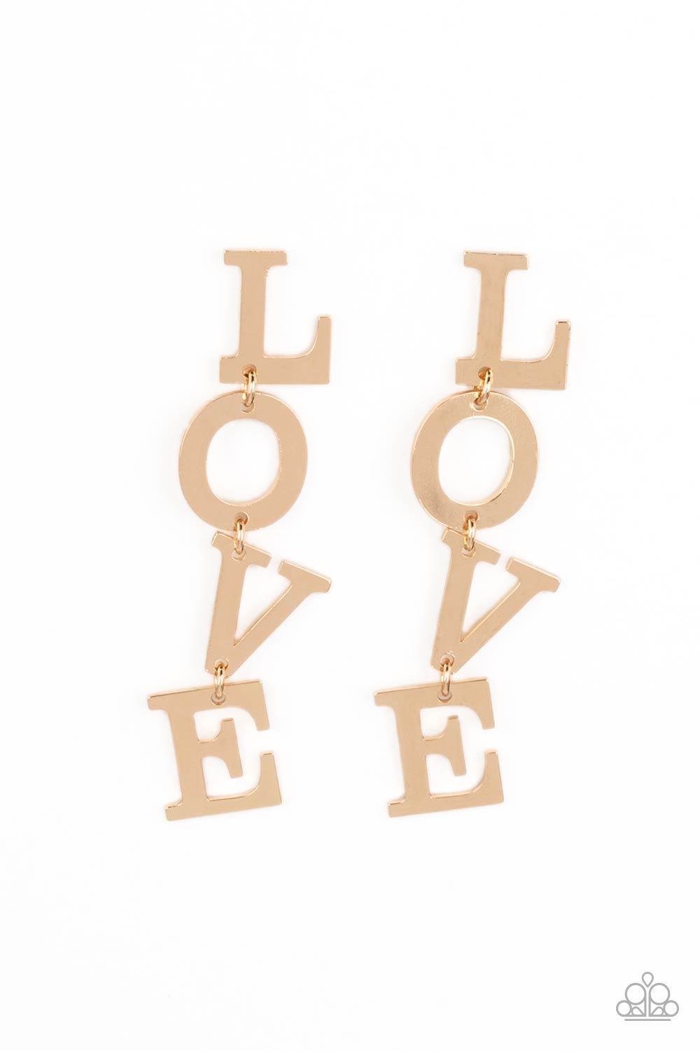 L-O-V-E - Gold - Paparazzi Earrings