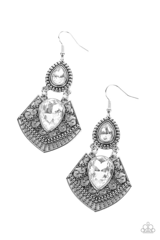 Royal Remix - White - Paparazzi Earrings