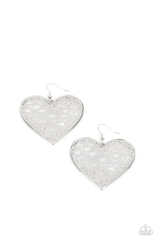 Fairest in the Land - Silver - Paparazzi Earrings