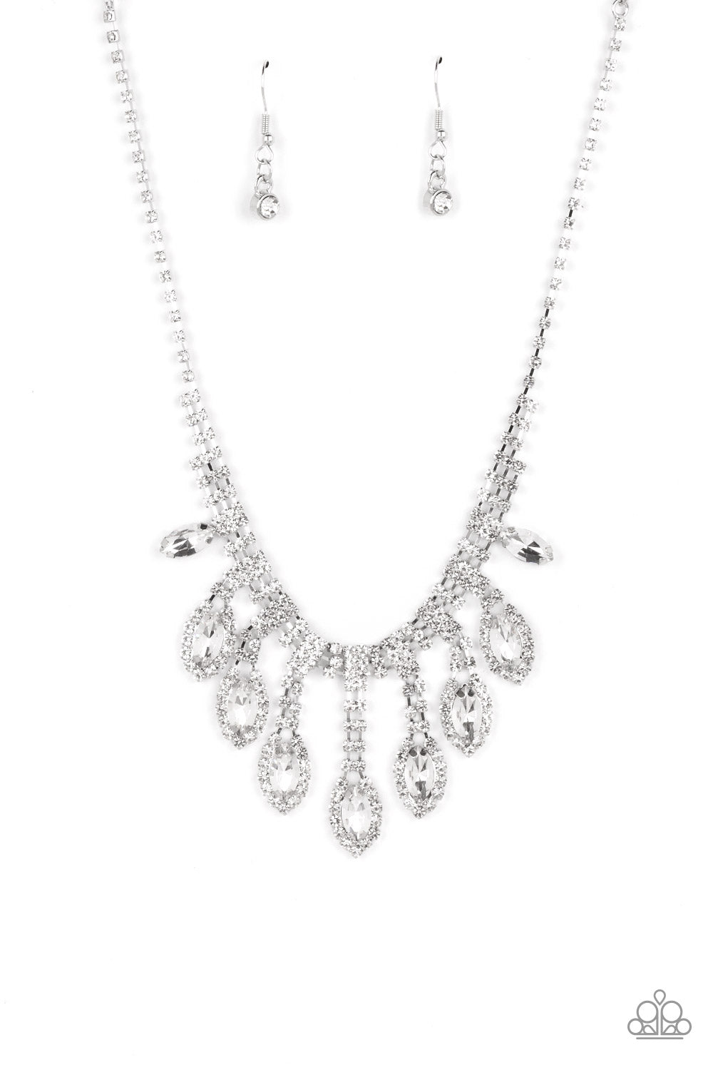 REIGNING Romance - White - Paparazzi Necklace (2022 LOP)